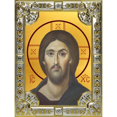 Икона освященная "Господь Вседержитель", 18x24 см, со стразами фото