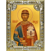 Икона освященная "Ярослав Мудрый", 18x24 см, со стразами фото