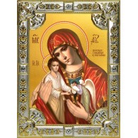 Икона освященная "Скорбящая о младенцах, во чреве убиенных, икона Божией Матери", 18x24 см, со стразами фото