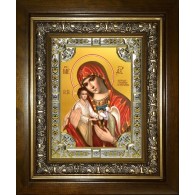 Икона освященная "Скорбящая о младенцах, во чреве убиенных, икона Божией Матери", в киоте 24x30 см фото
