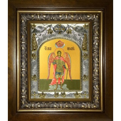 Икона освященная "Михаил архангел", в киоте 20x24 см фото