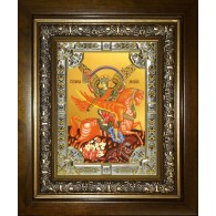 Икона освященная "Михаил архангел", в киоте 24x30 см фото
