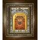 Икона освященная "Собор святых покровителей воинства Российского", в киоте 20x24 см