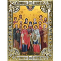 Икона освященная "Собор святых целителей", 18x24 см, со стразами фото