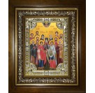 Икона освященная "Собор святых целителей", в киоте 24x30 см