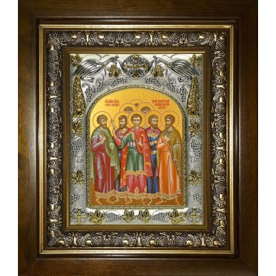 Икона освященная "Собор мучеников Кесарийских", в киоте 20x24 см фото
