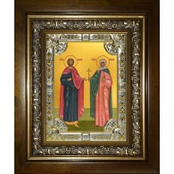 Икона освященная "Адриан и Наталия мученики", в киоте 24x30 см фото