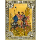Икона освященная "Борис и Глеб благоверные князья-страстотерпцы", 18x24 см со стразами арт.245907