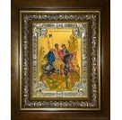Икона освященная "Борис и Глеб благоверные князья-страстотерпцы", в киоте 24x30 см арт.245908