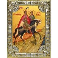 Икона освященная "Борис и Глеб благоверные князья-страстотерпцы", 18x24 см со стразами фото