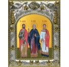 Икона освященная "Гурий, Самон и Авив мученики", 14x18 см