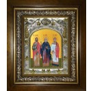 Икона освященная "Гурий, Самон и Авив мученики", в киоте 20x24 см