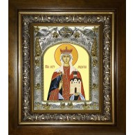 Икона освященная "Людмила мученица, княгиня Чешская", в киоте 20x24 см фото