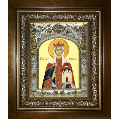 Икона освященная "Людмила мученица, княгиня Чешская", в киоте 20x24 см фото