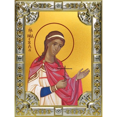 Икона освященная "Надежда мученица", 18x24 см, со стразами фото