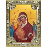 Икона освященная Божией Матери Трех Радостей, 18x24 см со стразами фото