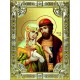 Икона освященная "Петр и Феврония святые благоверные князья", 18x24 см, со стразами