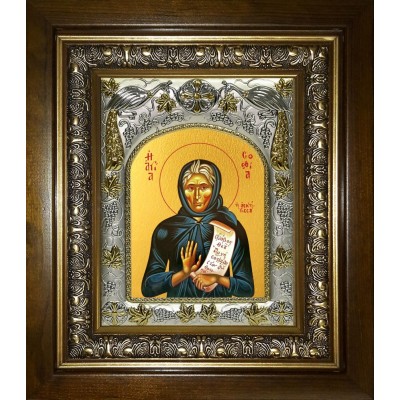 Икона освященная "София (Хотокуриду), преподобная", в киоте 20x24 см фото