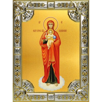 Икона освященная "Валаамская икона Божией Матери", 18x24 см, со стразами фото