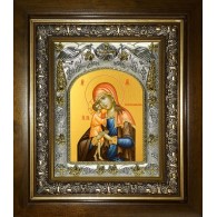 Икона освященная "Взыскание погибших, икона Божией Матери", в киоте 20x24 см фото