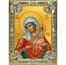 Икона освященная "Воспитание, икона Божией Матери", 18x24 см, со стразами