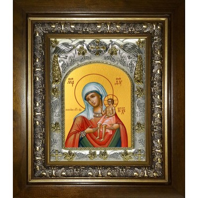Икона освященная "Воспитание, икона Божией Матери", в киоте 20x24 см фото