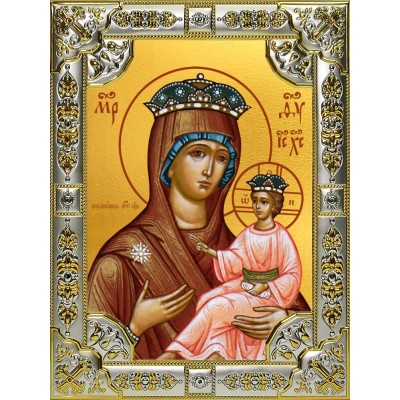 Икона освященная "Всеблаженная икона Божией Матери", 18x24 см, со стразами фото