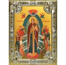 Икона освященная "Всех скорбящих Радость, икона Божией Матери", 18x24 см, со стразами