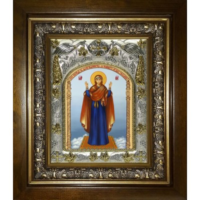 Икона освященная "Нерушимая стена, икона Божией Матери", в киоте 20x24 см фото