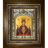 Икона освященная "Неупиваемая чаша, икона Божией Матери", в киоте 20x24 см фото