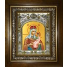Икона освященная "Новодворская икона Божией Матери", в киоте 20x24 см