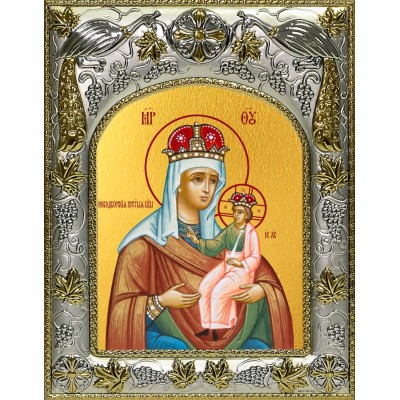 Икона освященная "Новодворская икона Божией Матери", 14x18 см фото
