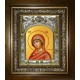 Икона освященная "Огневидная икона Божией Матери", в киоте 20x24 см