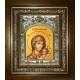 Икона освященная "Петровская икона Божией Матери", в киоте 20x24 см