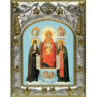 Икона освященная "Печерская икона Божией Матери", 14x18 см фото