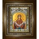 Икона освященная "Покров, икона Божией Матери", в киоте 20x24 см