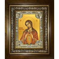 Икона освященная "В родах Помощница, икона Божией Матери", в киоте 24x30 см фото