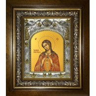 Икона освященная "В родах Помощница, икона Божией Матери", в киоте 20x24 см фото