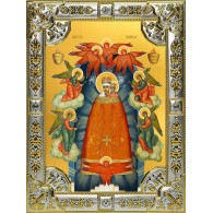 Икона освященная "Прибавление Ума, икона Божией Матери", 18x24 см, со стразами фото