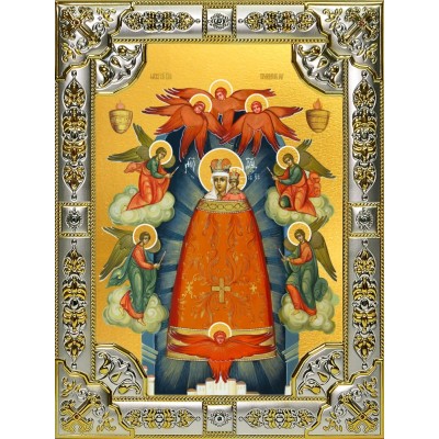 Икона освященная "Прибавление Ума, икона Божией Матери", 18x24 см, со стразами фото