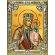 Икона освященная "Призри на смирение, икона Божией Матери", 18x24 см, со стразами