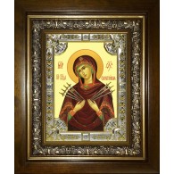 Икона освященная "Семистрельная икона Божией Матери", в киоте 24x30 см фото