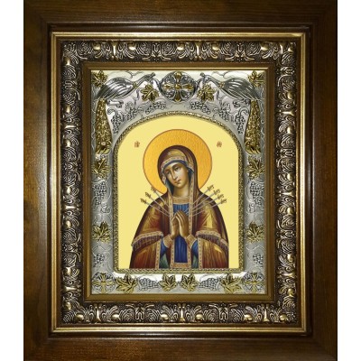 Икона освященная "Семистрельная икона Божией Матери", в киоте 20x2418 см фото