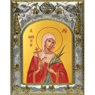 Икона освященная "Валентина Кесарийская мученица", 14x18 см фото