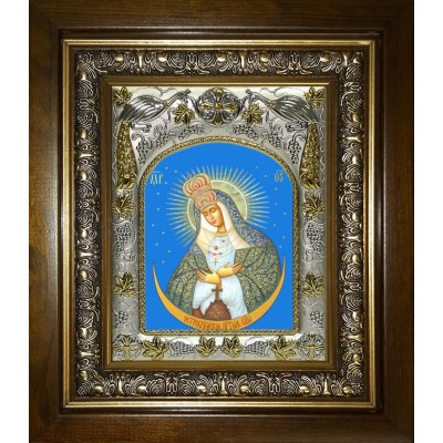 Икона освященная "Остробрамская икона Божией Матери", в киоте 20x24 см фото