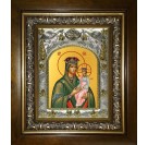 Икона освященная "Споручница грешных, икона Божией Матери", в киоте 20x24 см