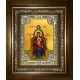 Икона освященная "Богородица со сродницами, праведными Анной и Марией", в киоте 24x30 см