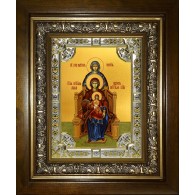 Икона освященная "Богородица со сродницами, праведными Анной и Марией", в киоте 24x30 см фото