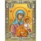Икона освященная "Старорусская икона Божией Матери", 18x24 см, со стразами