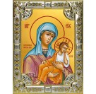 Икона освященная "Старорусская икона Божией Матери", 18x24 см, со стразами